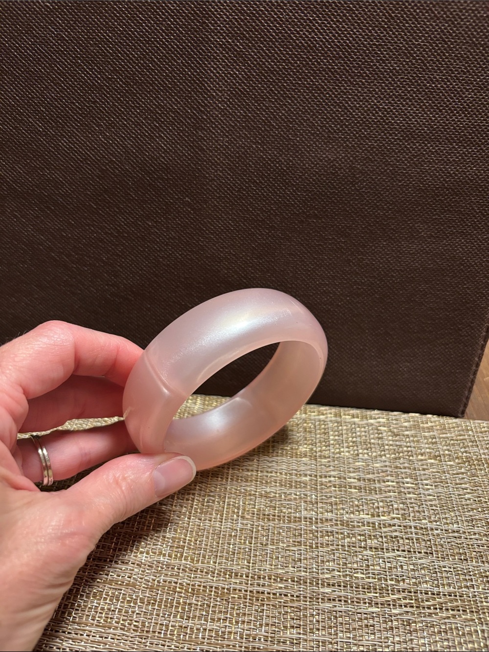 Opalescent lucite vintage bangle